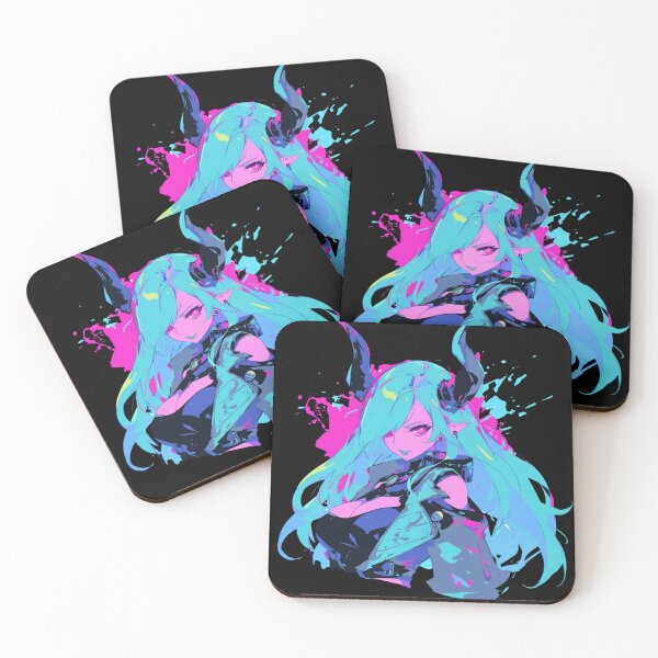 Item preview, Cute anime demon girl Pink and Blue designed and sold by Nightarcade.