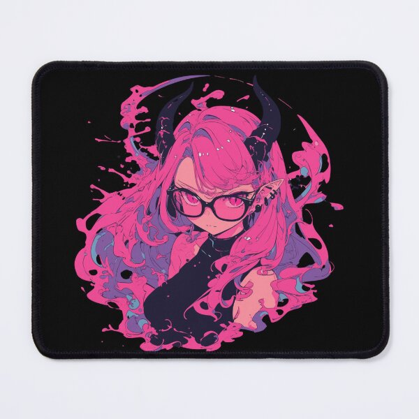 Item preview, Cute anime demon girl in glasses designed and sold by Nightarcade.