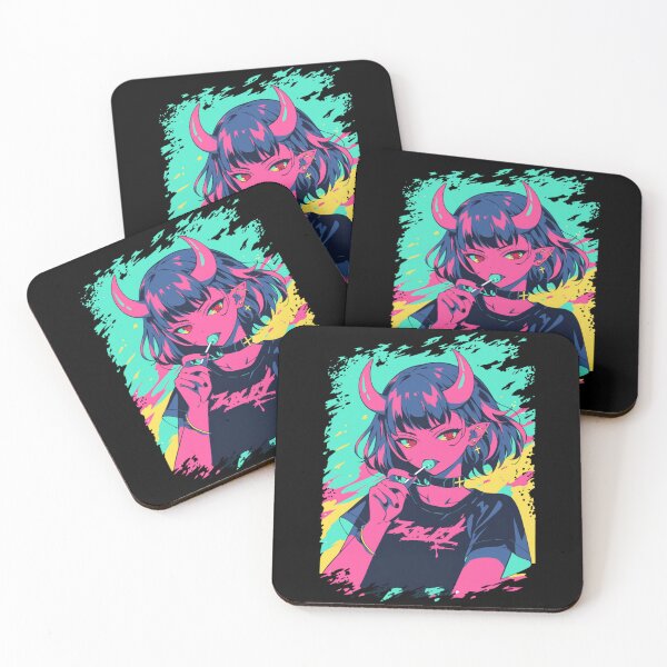 Item preview, Cute anime demon girl with a lollipop designed and sold by Nightarcade.