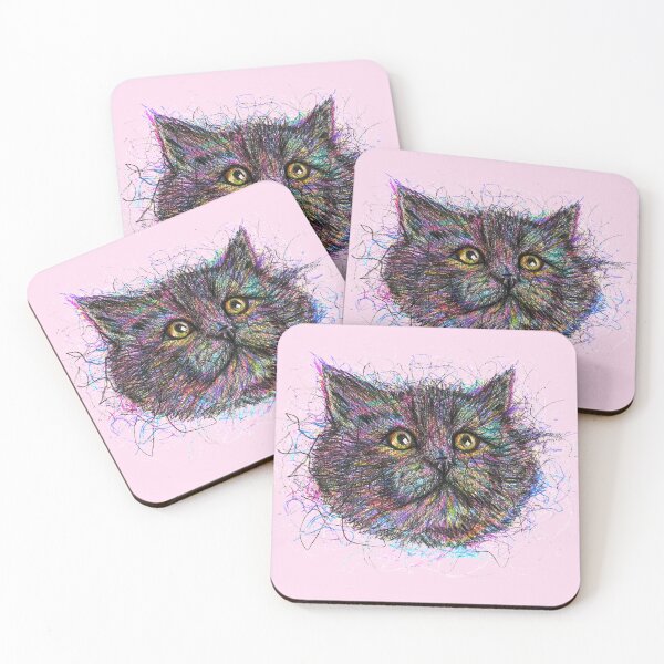 Item preview, Abstract cat art- Feline Illustration with coloured pencils designed and sold by DipakSonarArt.