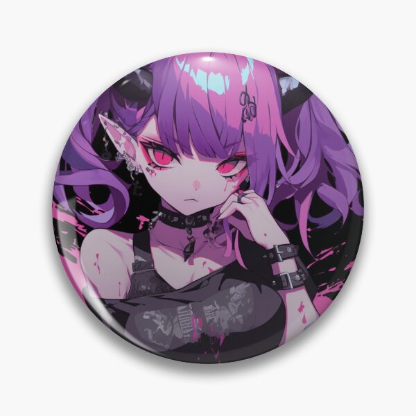 Item preview, Cute anime demon girl with pink hair choker designed and sold by Nightarcade.