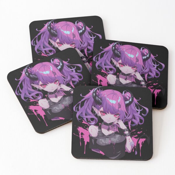 Item preview, Cute anime demon girl with pink hair choker designed and sold by Nightarcade.