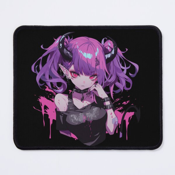 Item preview, Cute anime demon girl with pink hair choker designed and sold by Nightarcade.