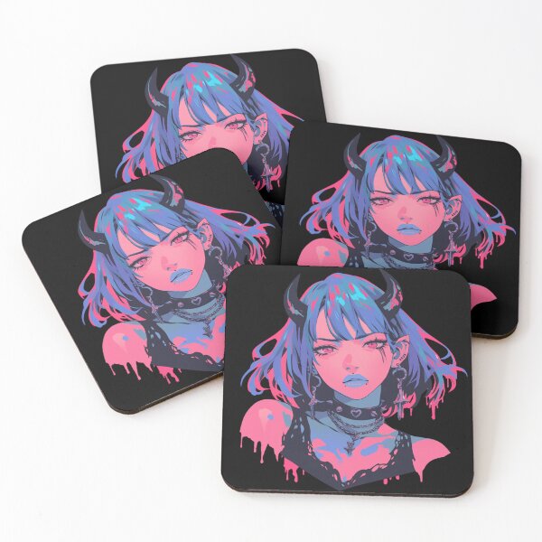 Item preview, Cute anime demon girl wearing a choker designed and sold by Nightarcade.