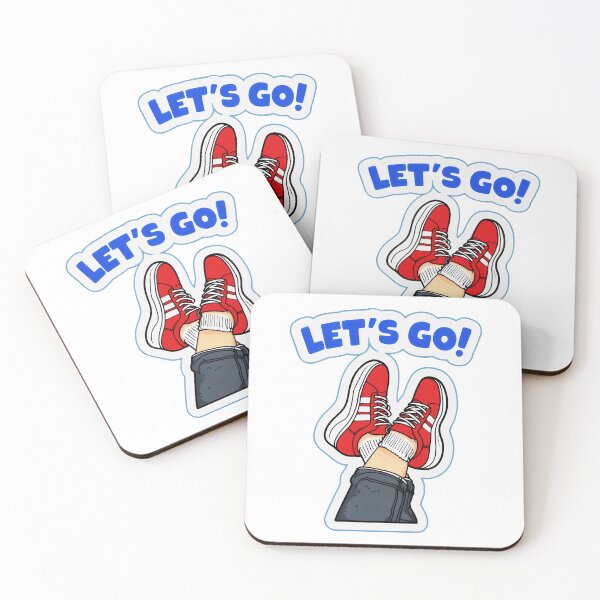 Item preview, LET’S GO Bright Red Sneakers and Blue Energy designed and sold by SplashTastic.