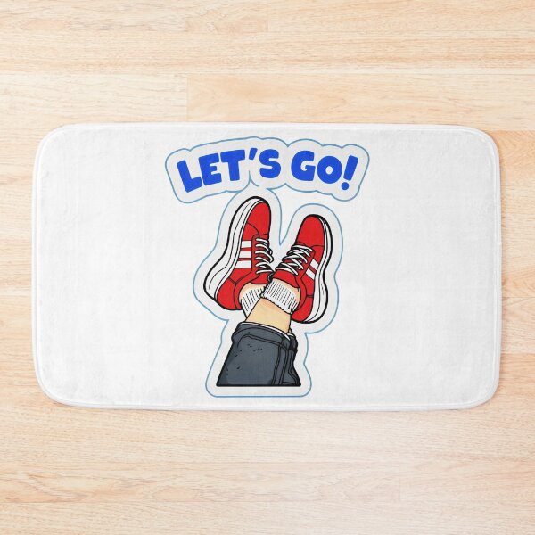Item preview, LET’S GO Bright Red Sneakers and Blue Energy designed and sold by SplashTastic.