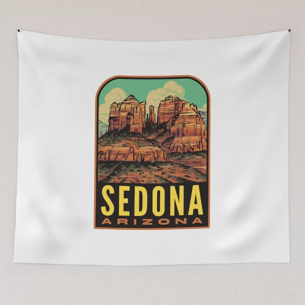 Artikelvorschau, Sedona Kathedrale Rock Arizona Retro entworfen und verkauft von HalpinDesign.