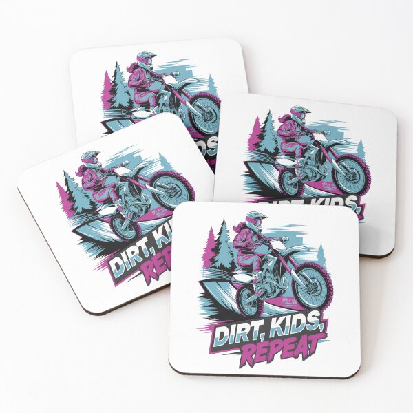 Item preview, Retro Dirt Bike Mom Tee - "Dirt, Kids, Repeat"  designed and sold by stickercuffs.