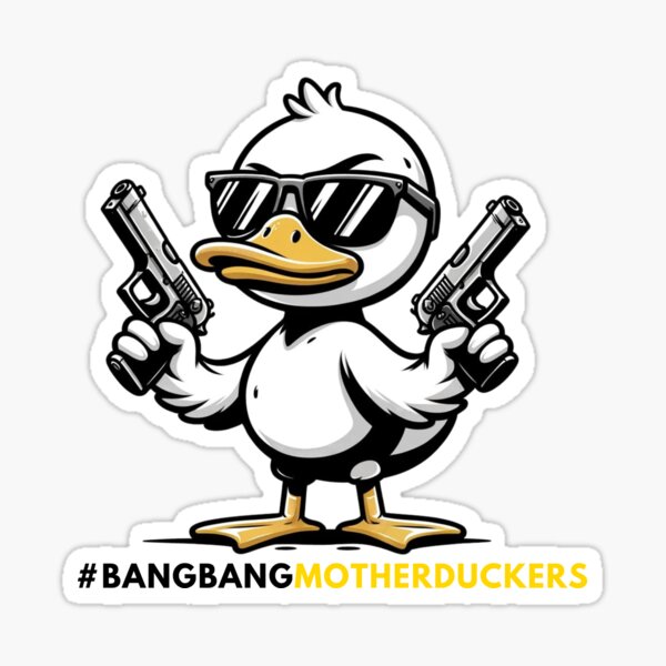 Vista previa del artículo con la obra «Bang bang, madre patitos, esto es genial», diseñado y vendido por chasegracestudio.