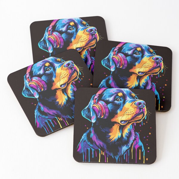 Item preview, Funny Rottweiler Dog Pop Art Headphones Design designed and sold by adsman68.