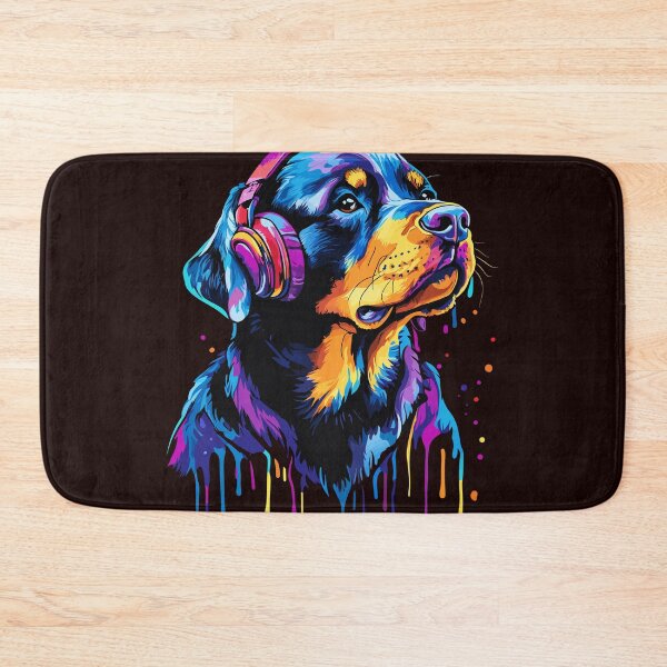 Item preview, Funny Rottweiler Dog Pop Art Headphones Design designed and sold by adsman68.
