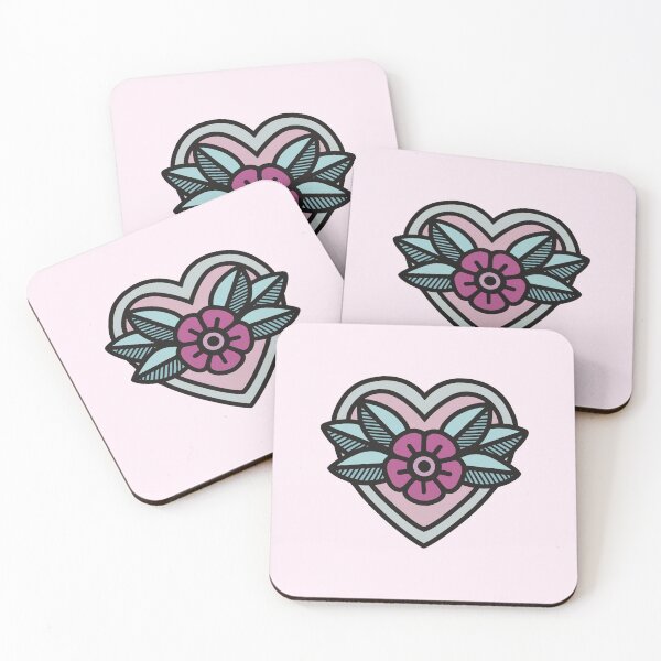 Item preview, Bubblegum Americana Tattoo Flower Heart designed and sold by Skull Fern.
