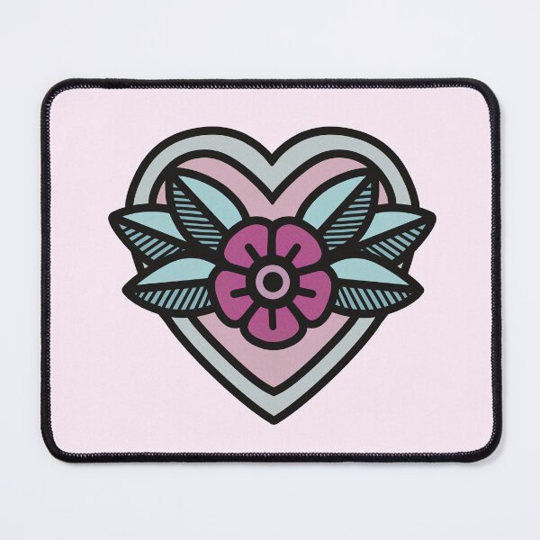 Item preview, Bubblegum Americana Tattoo Flower Heart designed and sold by Skull Fern.