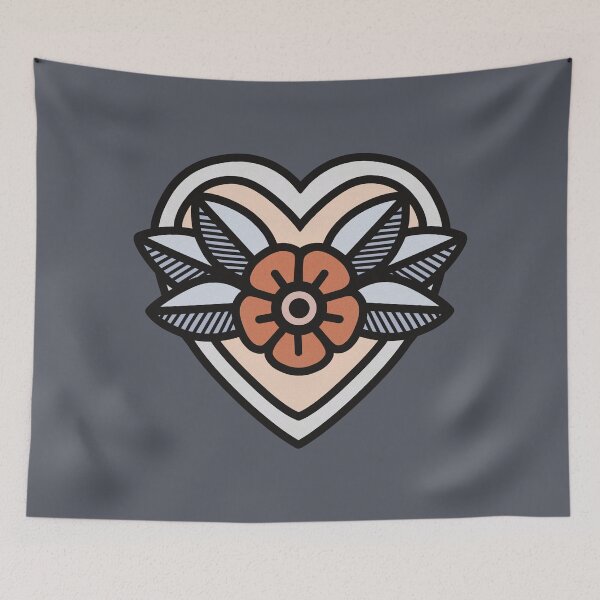 Item preview, Vintage Americana Tattoo Flower Heart designed and sold by Skull Fern.