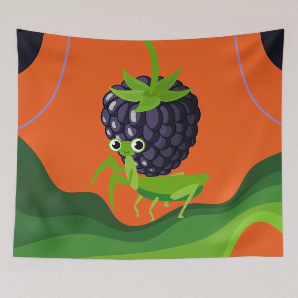 Item preview, Green Grasshopper with Blackberry designed and sold by Ciervo Primavera.