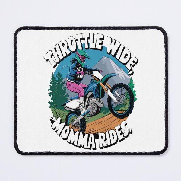 Item preview, Retro Dirt Bike Mom Tee - "Throttle Wide Momma Rides" designed and sold by stickercuffs.