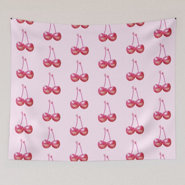Item preview, Glitter Cherry Bomb Pink Aesthetic Print designed and sold by Creative Brat Design Studio.