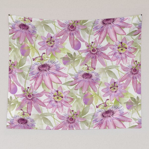 Item preview, Passionflower watercolour floral designed and sold by RSHarts.