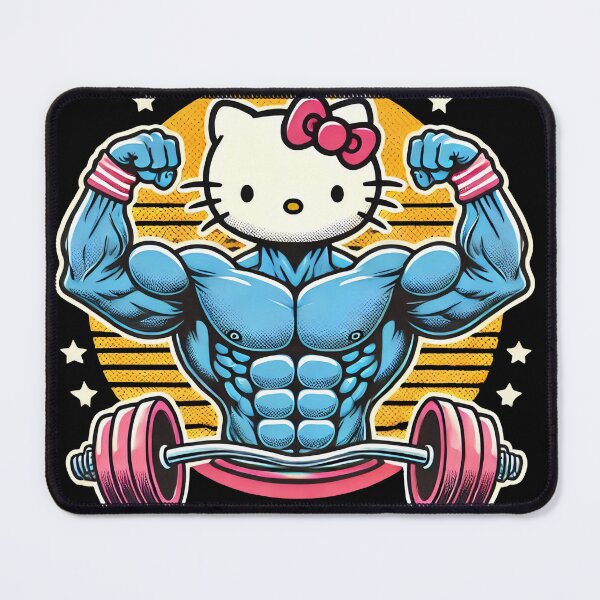 Item preview, Hello Kitty Bodybuilder – Cute Gains & Strong Vibes designed and sold by UrbanLayers.