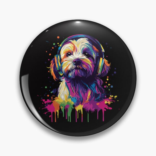 Item preview, Funny Havanese Dog Pop Art Wearing Headphones Design designed and sold by adsman68.