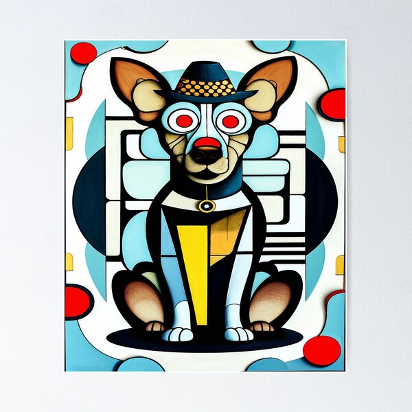 Item preview, Funny Artistic Dog with Hat designed and sold by Artistic Trio  Design.