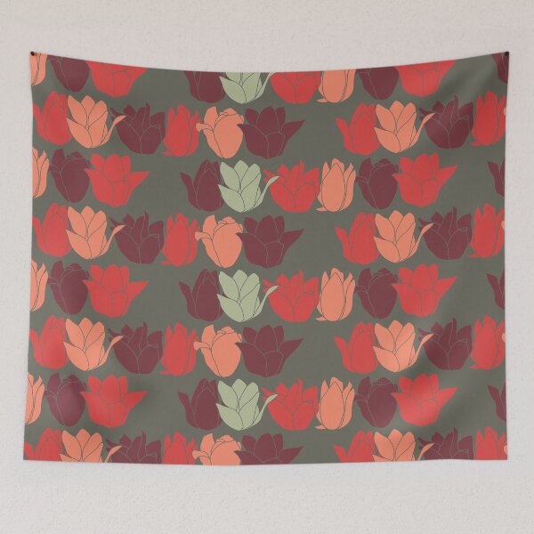 Item preview, Tulip Repeat (Khaki) designed and sold by Digital-Floral.