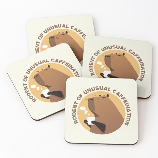 Item preview, Rodent of Unusual Caffeination Capybara drinking Coffee designed and sold by blackdogshop.