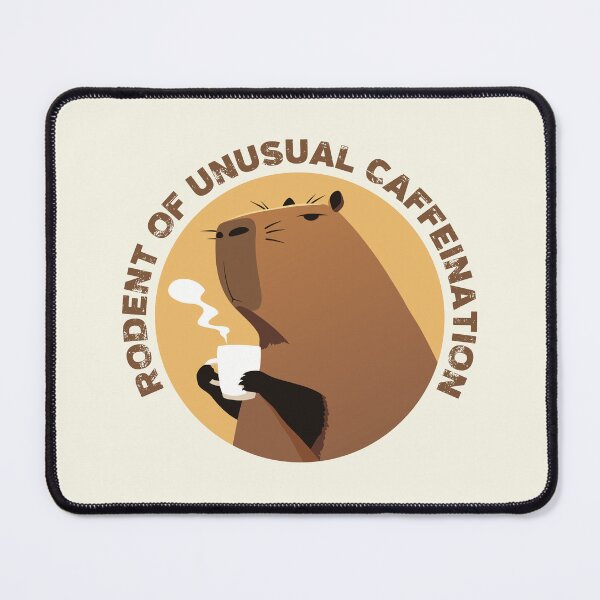 Item preview, Rodent of Unusual Caffeination Capybara drinking Coffee designed and sold by blackdogshop.