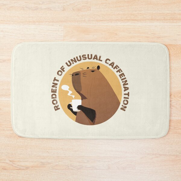 Item preview, Rodent of Unusual Caffeination Capybara drinking Coffee designed and sold by blackdogshop.