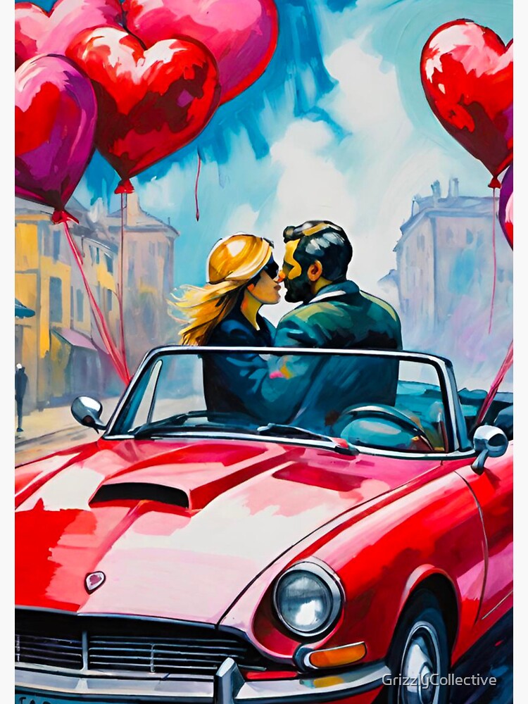 Luxury Love – Couple Cuddling in a Sports Car