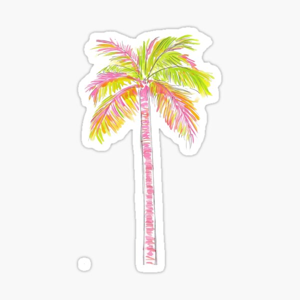 Item preview, Pink Palm Tree Preppy Watercolor Art designed and sold by Creative Brat Design Studio.