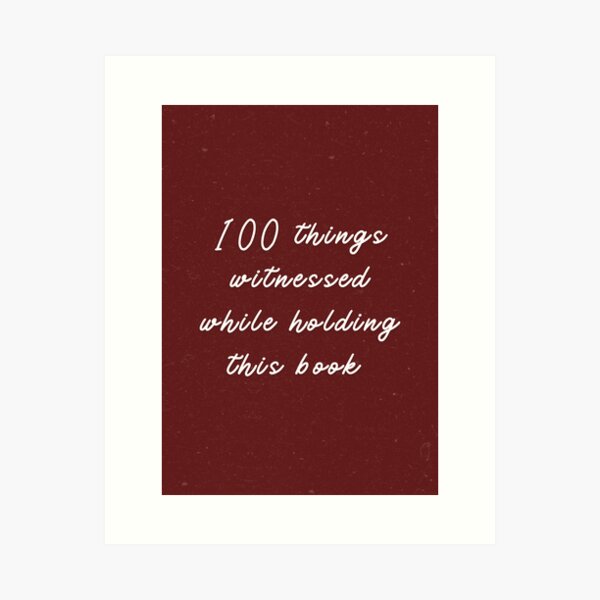 Item preview, 100 things witnessed while holding this book designed and sold by eveyting.