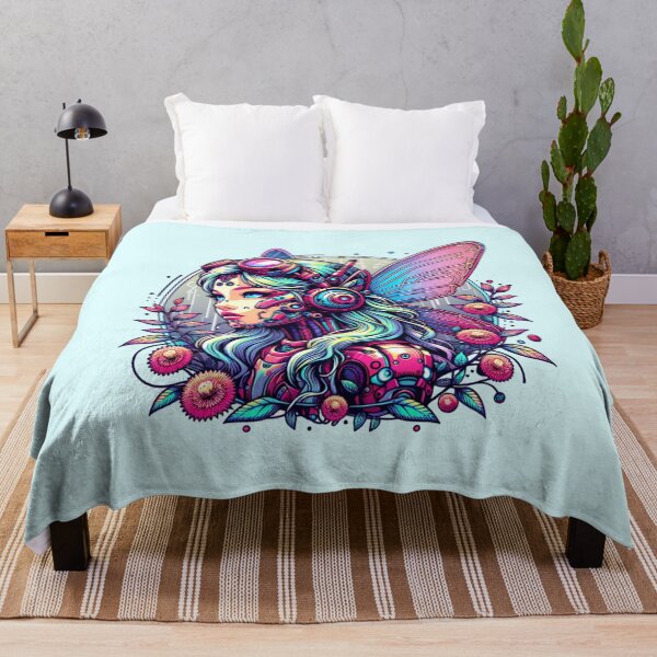 Item preview, Cool Steampunk Fairy with Butterfly Wings and Flowers designed and sold by 2ndSketch.