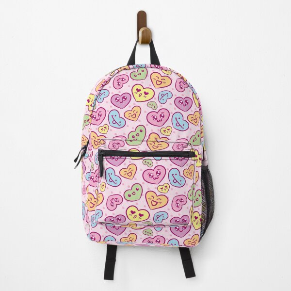 Item preview, Kawaii Rainbow Smiling Hearts Random Pattern in Pink designed and sold by Mr-Mooneyes.