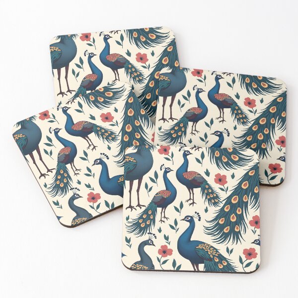 Item preview, Exquisite Peacock & Floral Pattern – Vintage Duvet Covers, Curtains designed and sold by CelestialAllure.