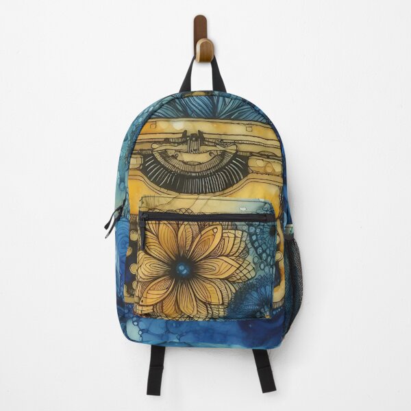 Item preview, Retro Vintage Floral Yellow Typewriter designed and sold by GraphicsClub.