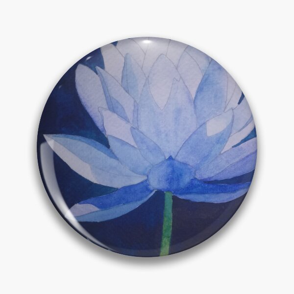 Item preview, Blue lotus waterlily watercolour flower painting  designed and sold by esvb.