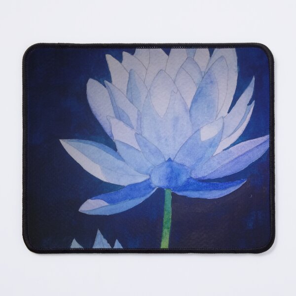 Item preview, Blue lotus waterlily watercolour flower painting  designed and sold by esvb.