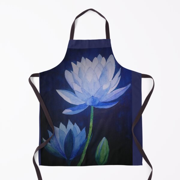 Item preview, Blue lotus waterlily watercolour flower painting designed and sold by esvb.