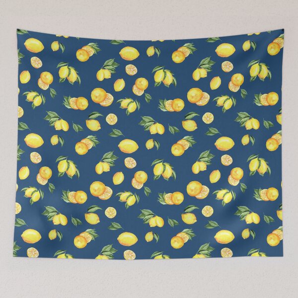 Item preview, Lemon blue summer pattern designed and sold by Chigurena.