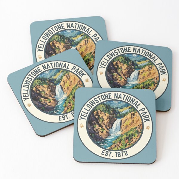 Item preview, Yellowstone Falls Badge designed and sold by The Wandering Bookworm.