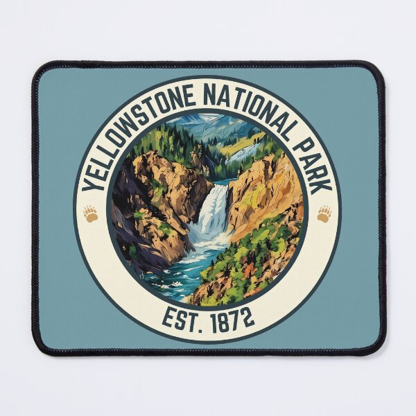 Item preview, Yellowstone Falls Badge designed and sold by The Wandering Bookworm.
