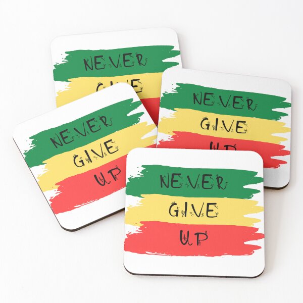 Item preview, NEVER GIVE UP - rasta colors designed and sold by MJLO STORY TIME.
