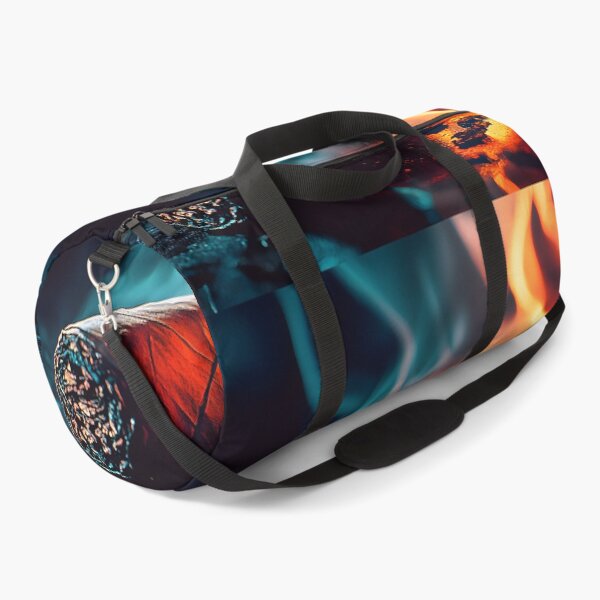 Item preview, Cigar Resting on Dark Surface with Swirling Blue and Orange Smoke Abstract Digital AI Art designed and sold by OlfactoART Studio.