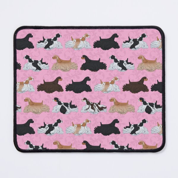 Item preview, American Cocker Spaniel Pattern in Pink Flourish designed and sold by Spinyflowerart.