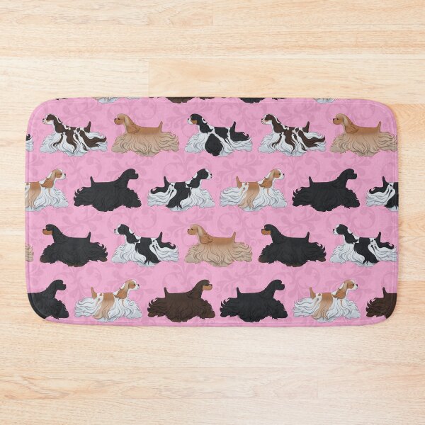 Item preview, American Cocker Spaniel Pattern in Pink Flourish designed and sold by Spinyflowerart.