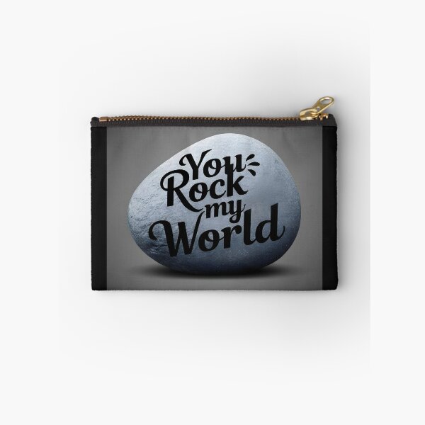 Item preview, You rock my world text on a grey simpe stone to express your love designed and sold by EmeraldeaArt.