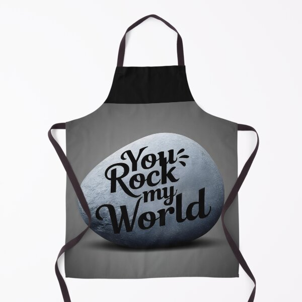 Item preview, You rock my world text on a grey simpe stone to express your love designed and sold by EmeraldeaArt.