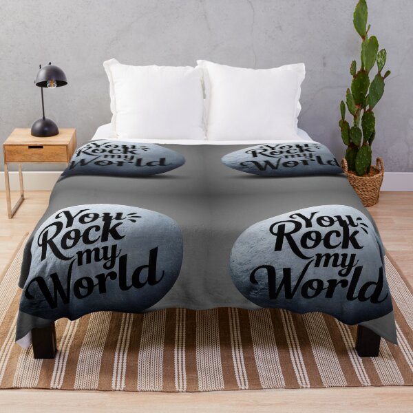 Item preview, You rock my world text on a grey simpe stone to express your love designed and sold by EmeraldeaArt.