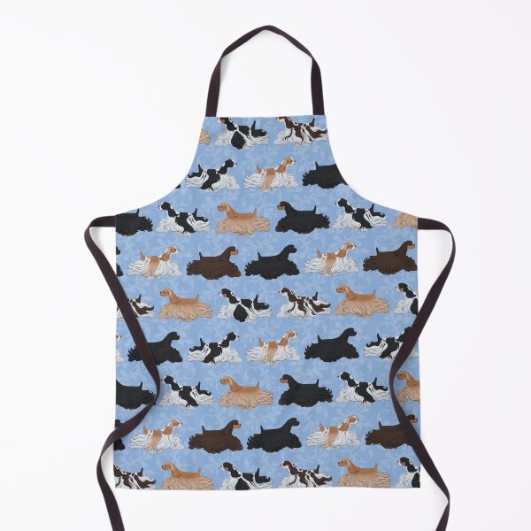 Item preview, American Cocker Spaniel Pattern in Blue Flourish designed and sold by Spinyflowerart.